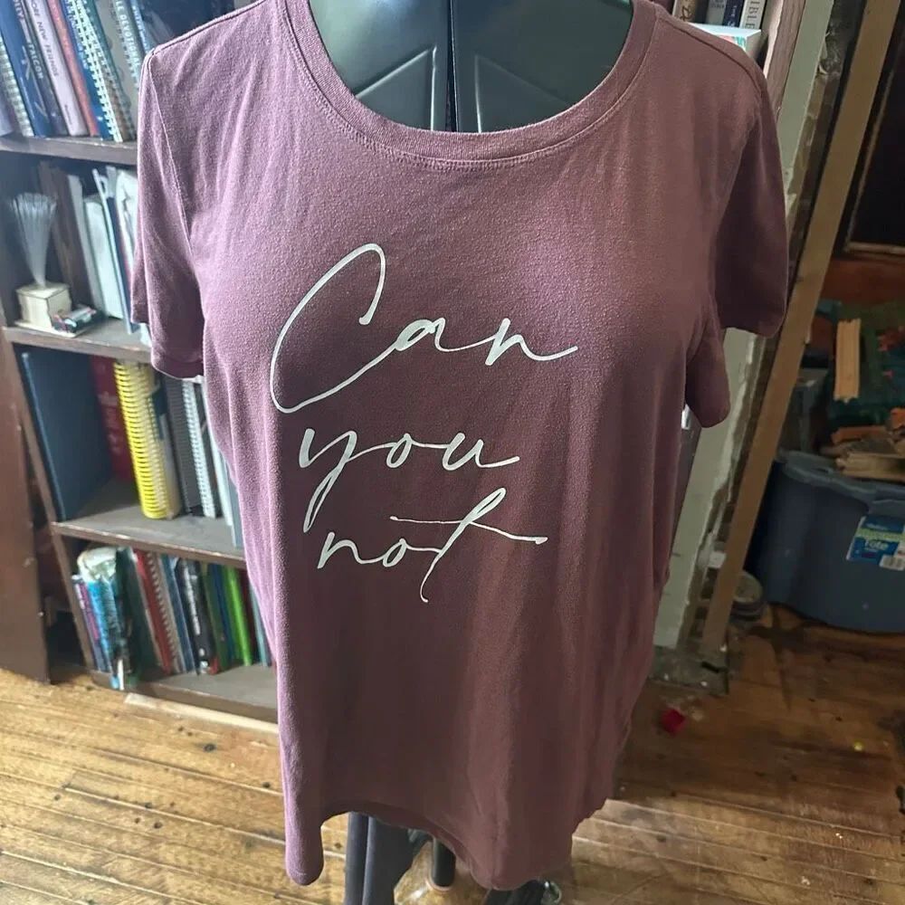 Torrid Can You Not 2x slim fit wine broken in graphic tee